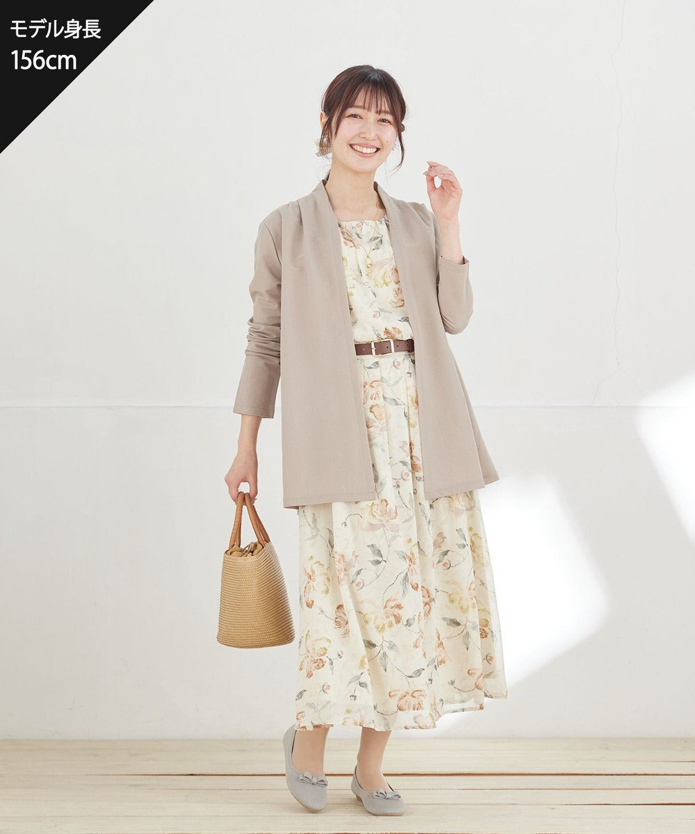 Tiaclasse 大花柄シフォンワンピース 