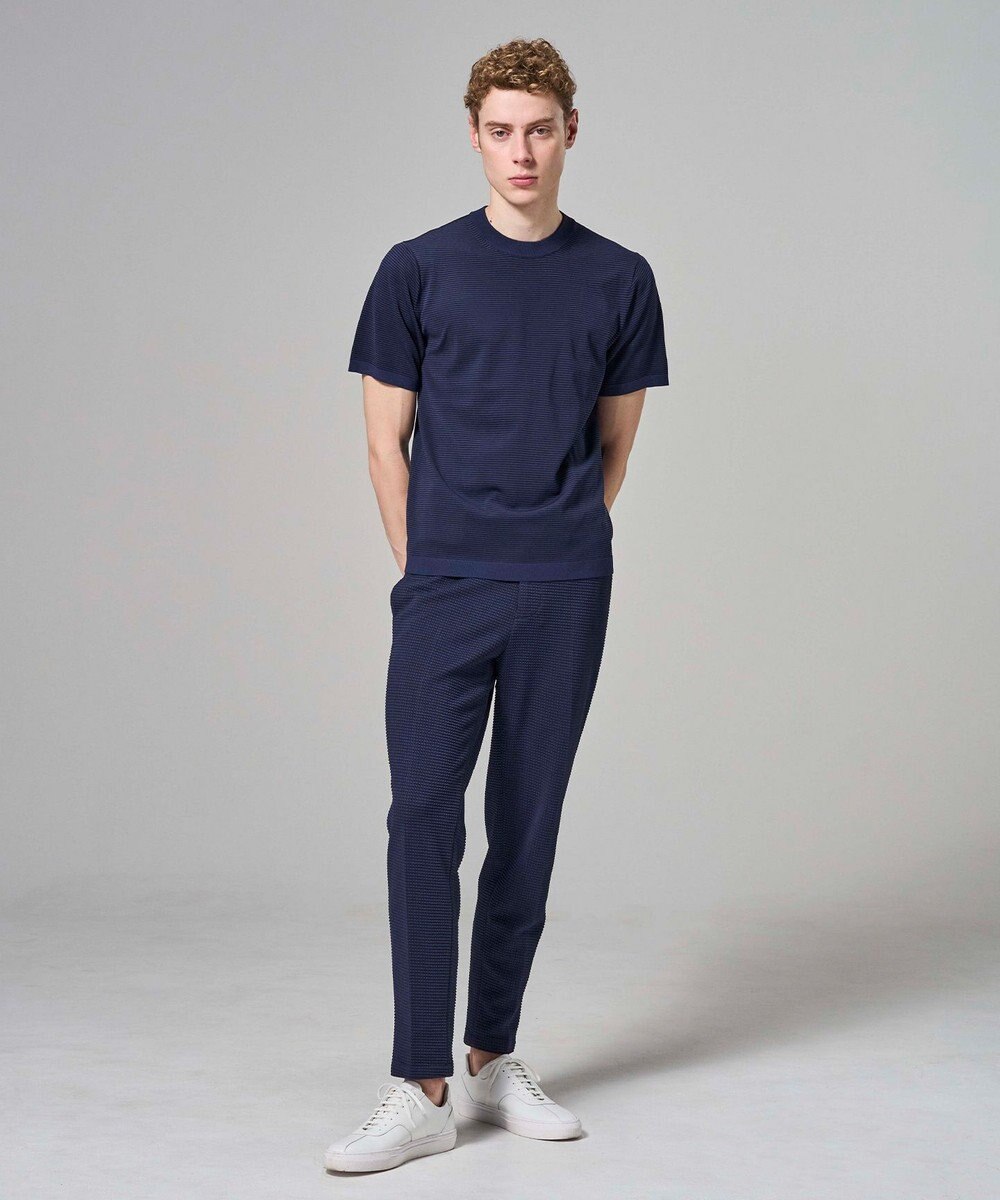 JOSEPH HOMME 【新柄】リュクスレーヨンボーダー　クルーネック半袖ニット 