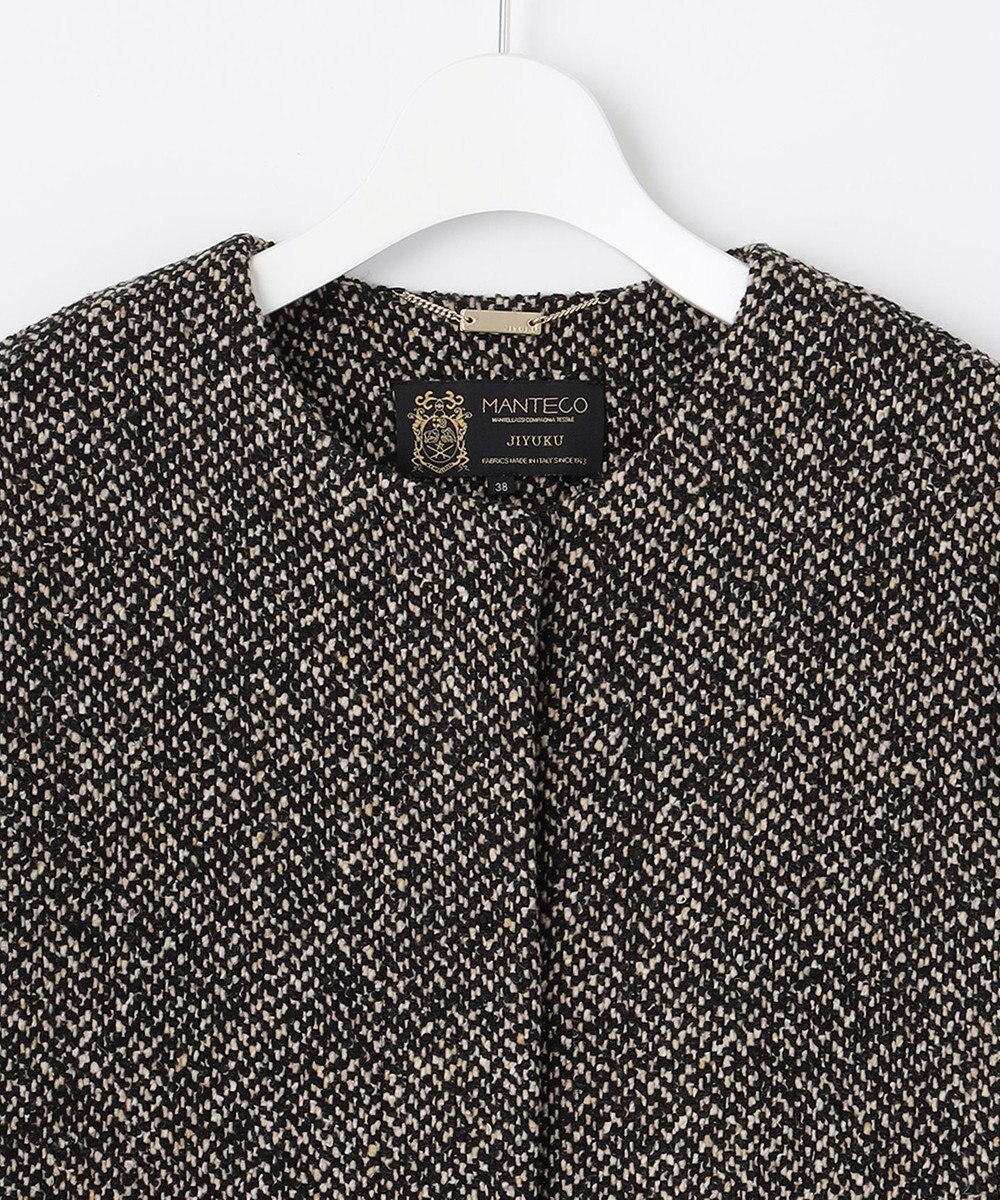自由区 MANTECOツイード コクーンシルエットコート 