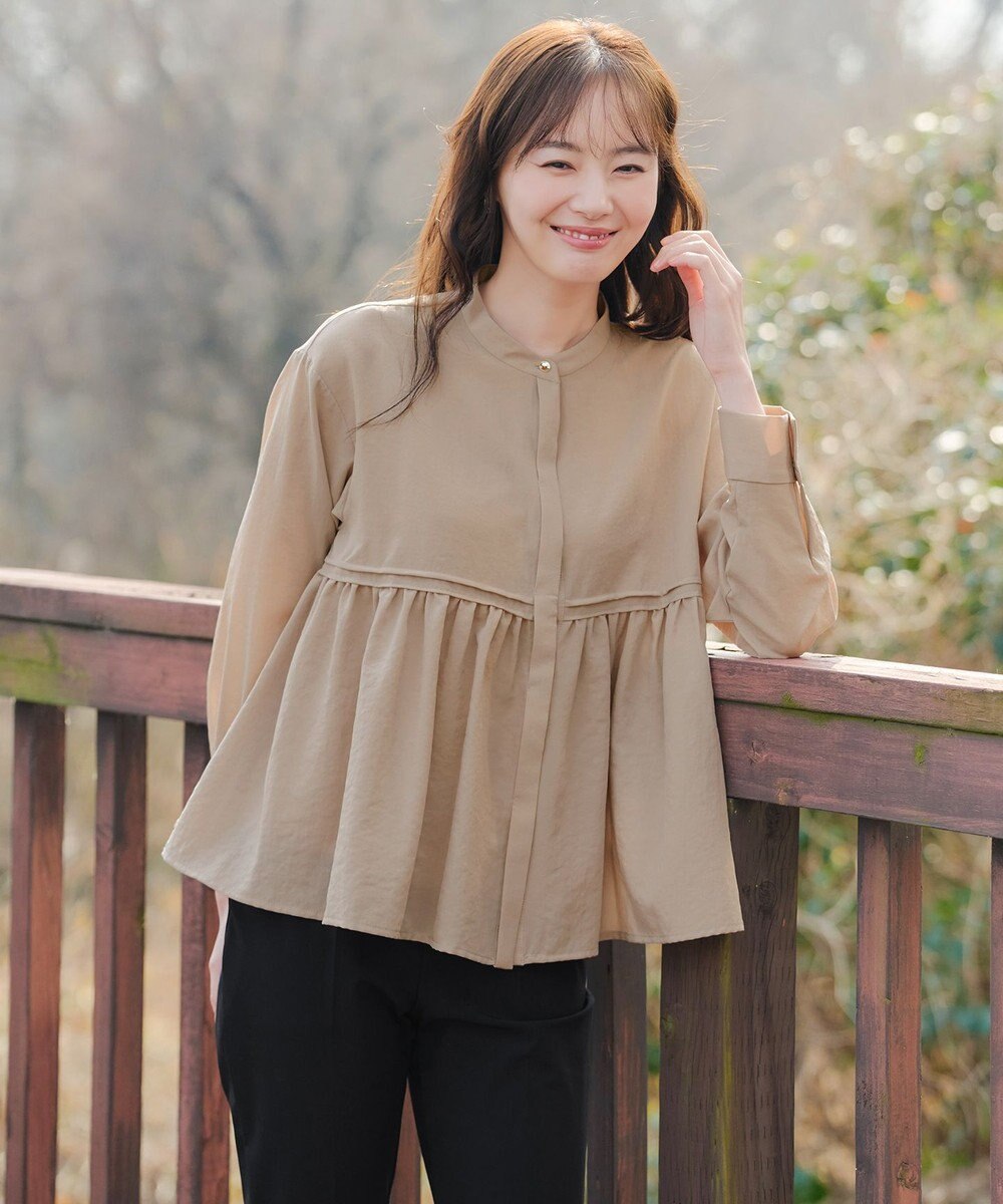 Tiaclasse 【洗える】ピンタックギャザーブラウス 