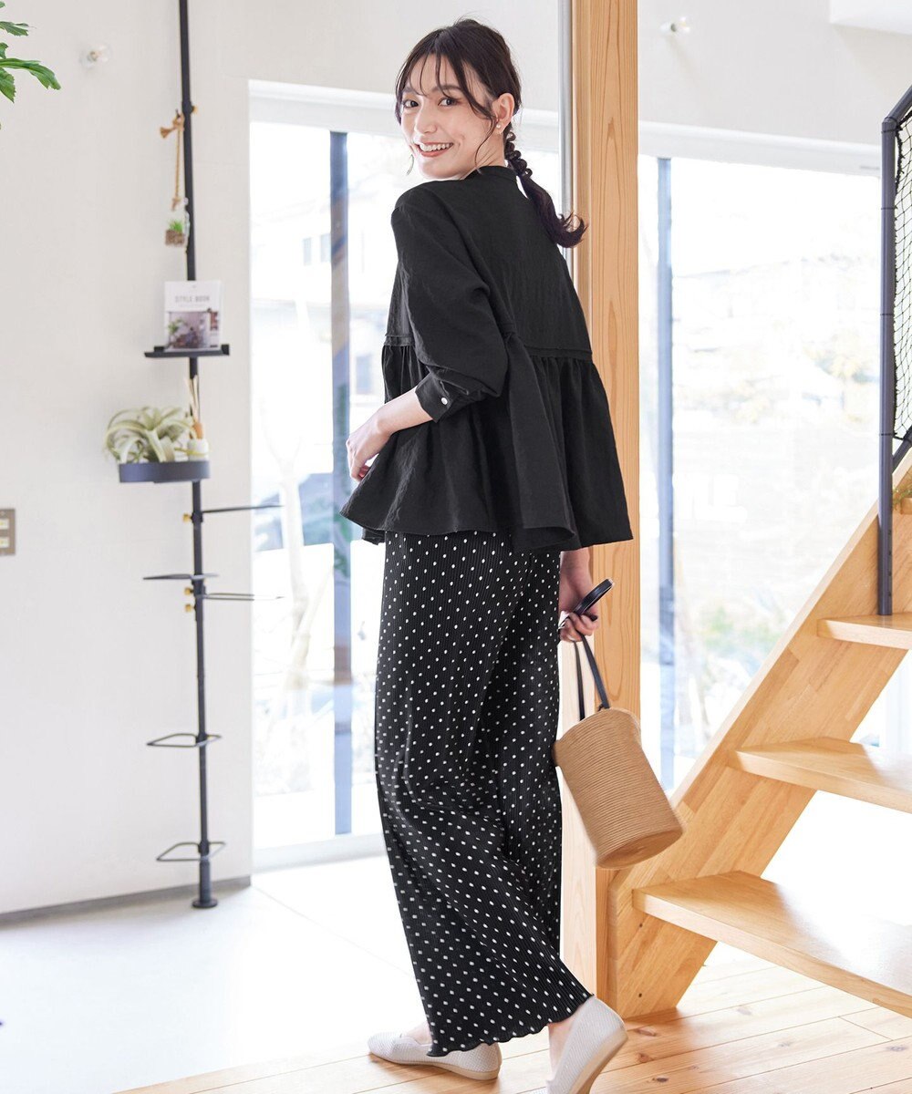 Tiaclasse 【洗える】ピンタックギャザーブラウス 