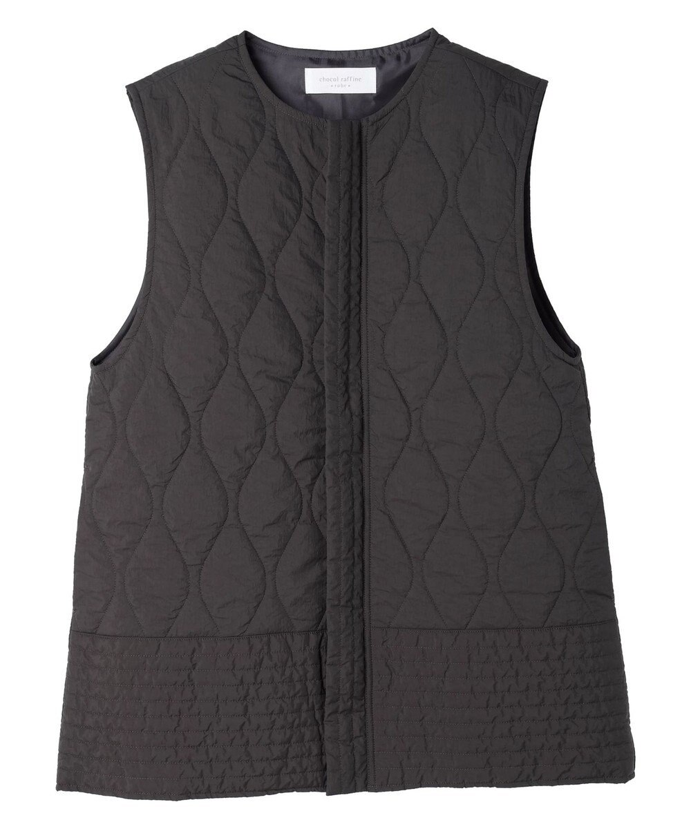 Green Parks ヒョウタンキルトミドル丈ベスト 