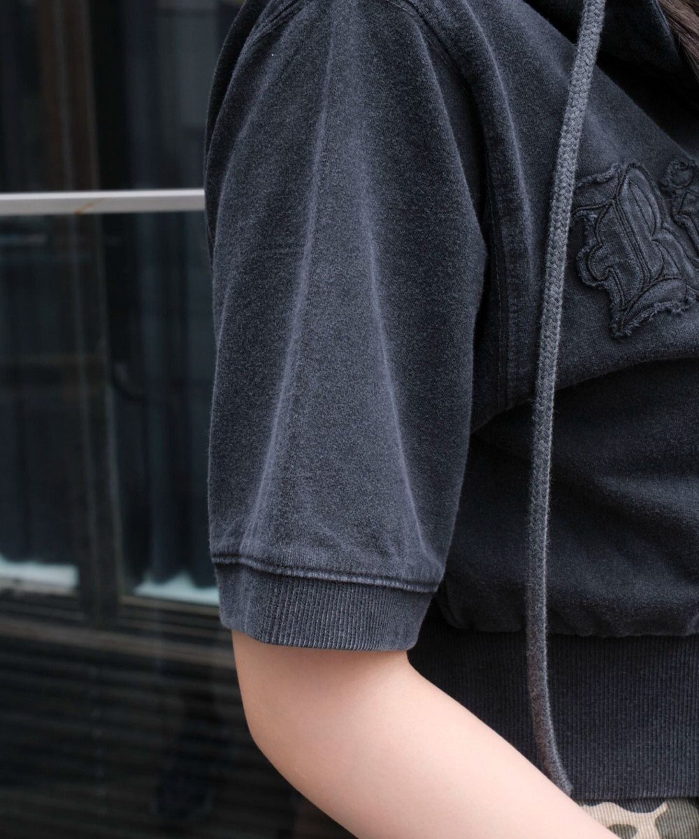 WEGO ヴィンテージウォッシュロゴ半袖パーカー 