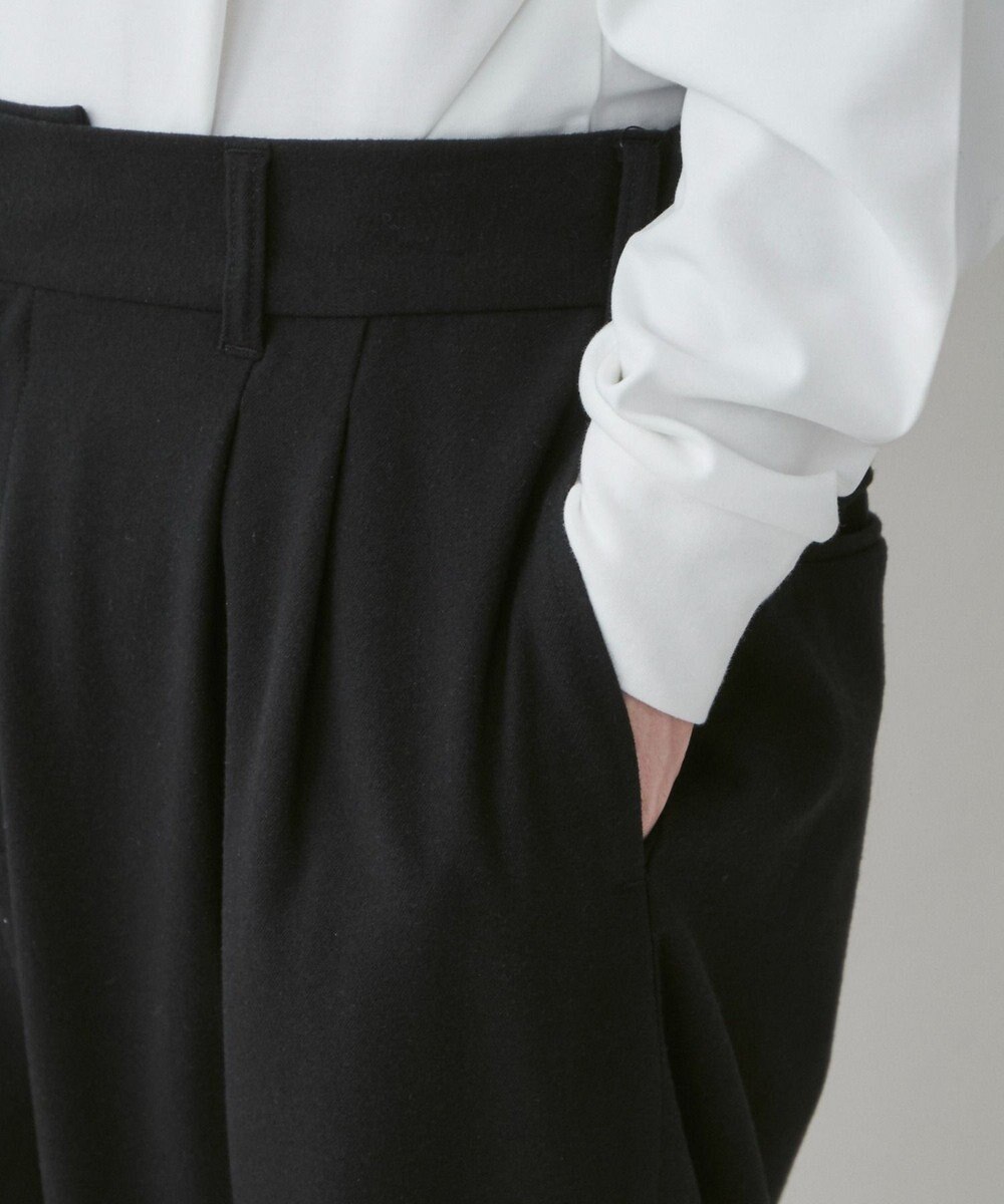 WEGO 起毛TR ワイドストレートスラックス 