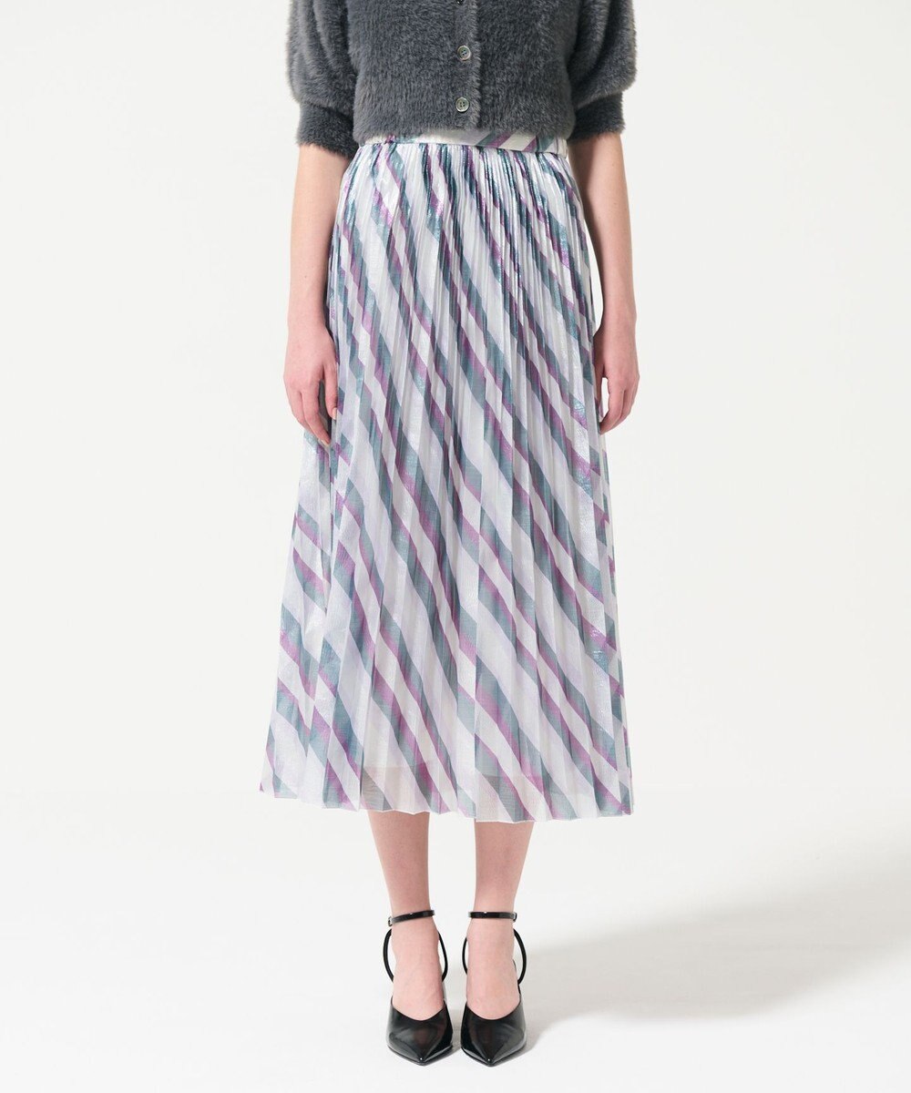 GRACE CONTINENTAL ラメラインプリーツスカート 