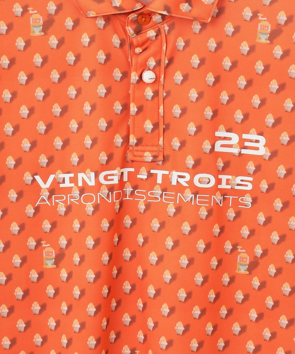 23区GOLF 【MEN】【接触冷感・UVケア・吸水速乾】アイス柄 ポロシャツ 