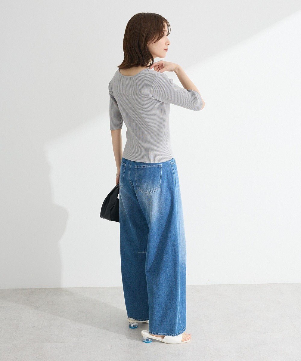 Green Parks ・ｓｗｉｎｇ　ｂｙ　フロントリボンリブニット 