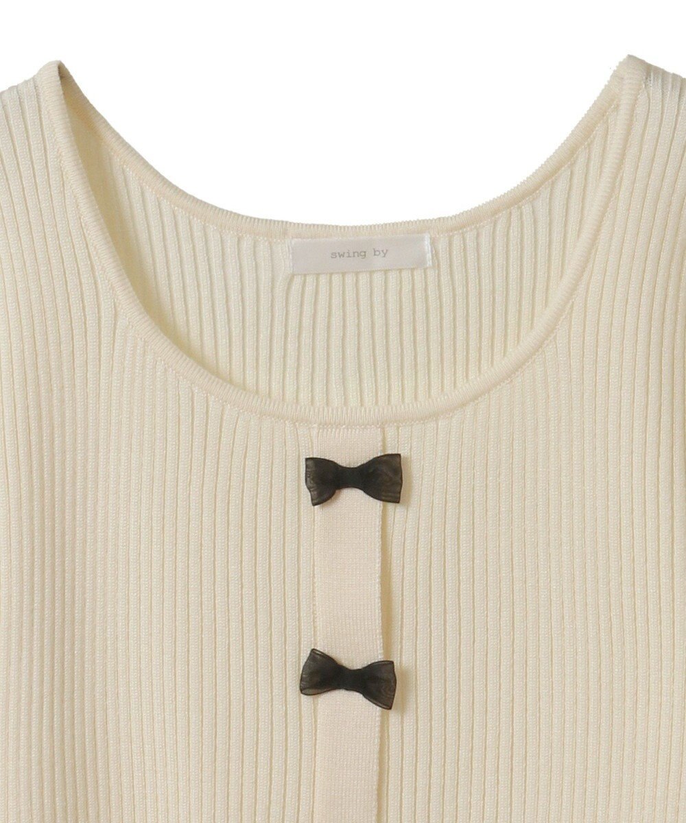 Green Parks ・ｓｗｉｎｇ　ｂｙ　フロントリボンリブニット 