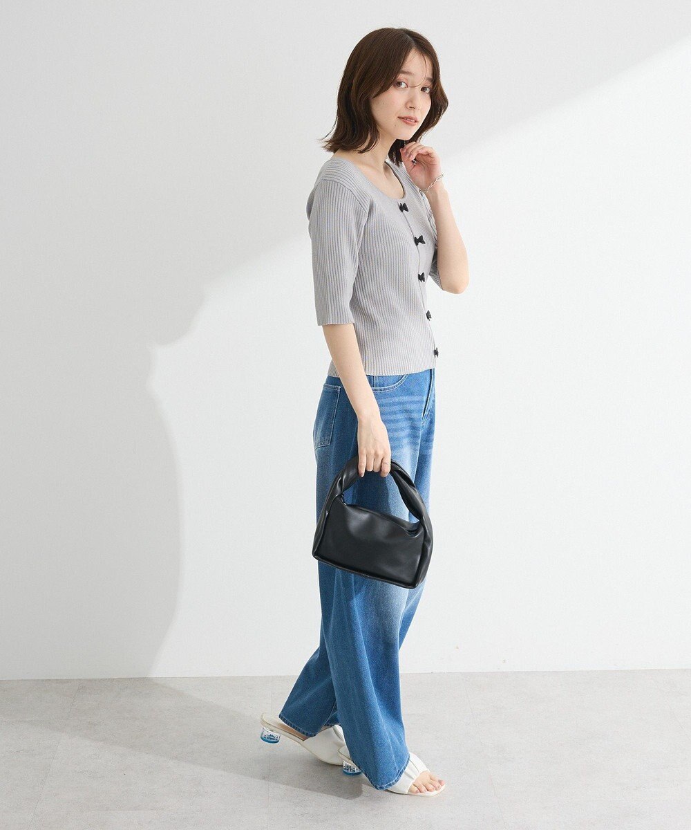 Green Parks ・ｓｗｉｎｇ　ｂｙ　フロントリボンリブニット 