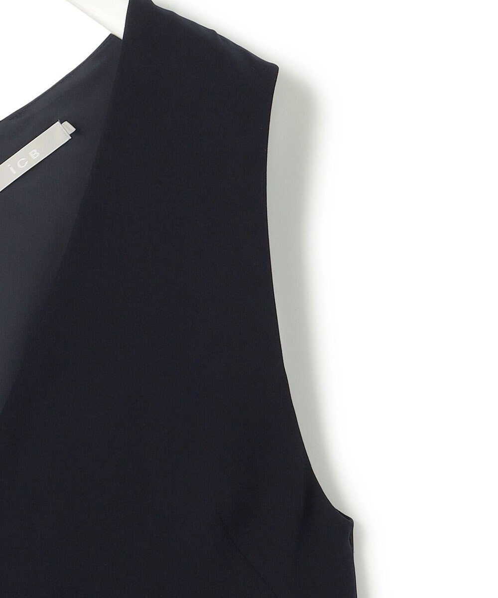 ICB L 【洗える】ライトダブルクロス Vネックワンピース 