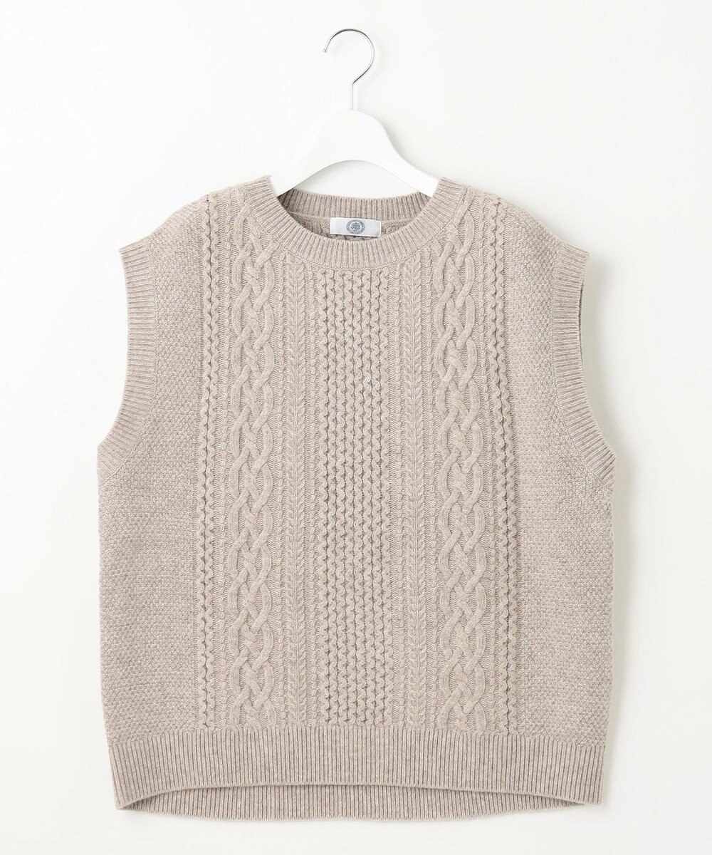 J.PRESS LADIES 【洗える】アラン ニットベスト 