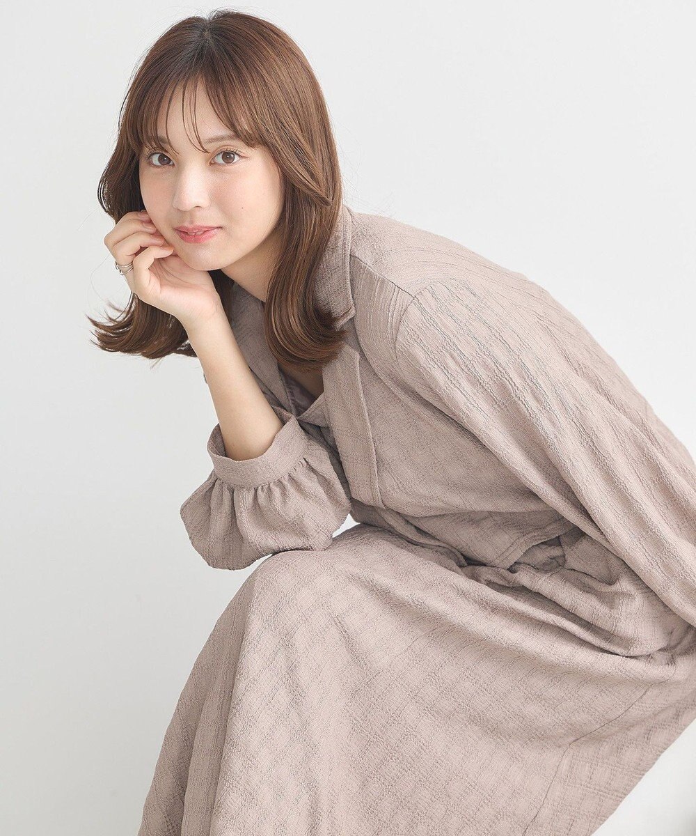 earth music&ecology ＳＥＴ２点ジャカードシャツ＋キャミドレ 