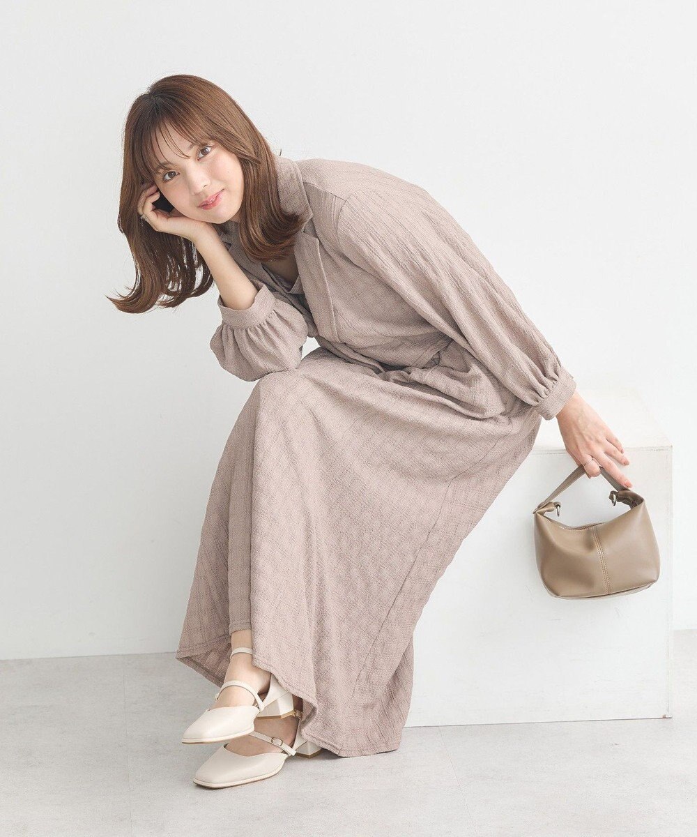 earth music&ecology ＳＥＴ２点ジャカードシャツ＋キャミドレ 