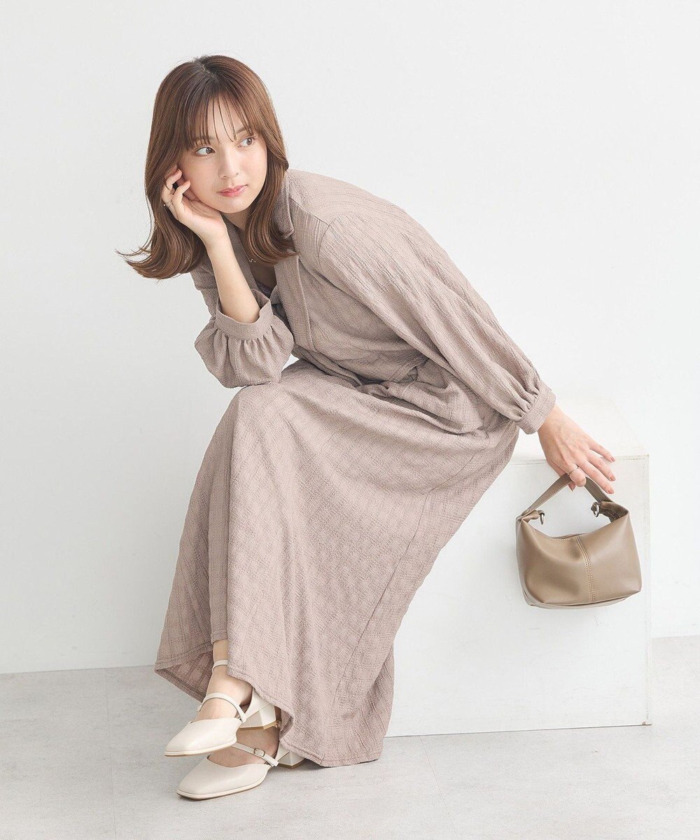 earth music&ecology ＳＥＴ２点ジャカードシャツ＋キャミドレ 