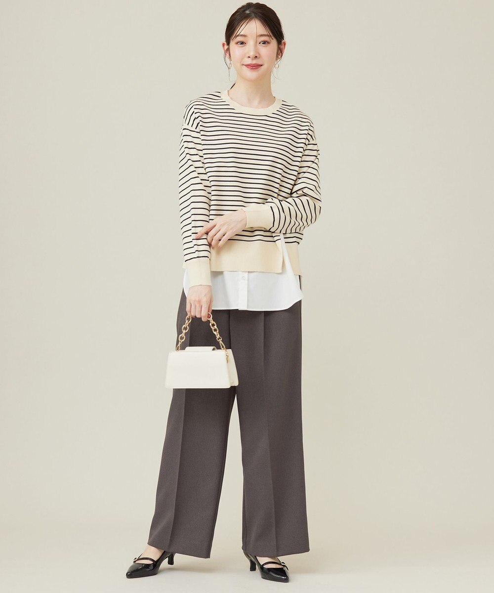 ANY SIS 【洗える】シャツコンビレイヤード カットソー 