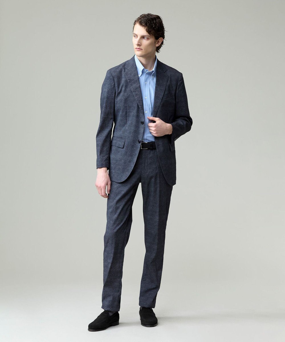 J.PRESS MEN 感動！？上品な見た目に着心地抜群なセットアップ【MECHANICAL】【超軽量 / 清涼感 / 洗える】 ハイパワーストレッチ リネンルックジャケット 