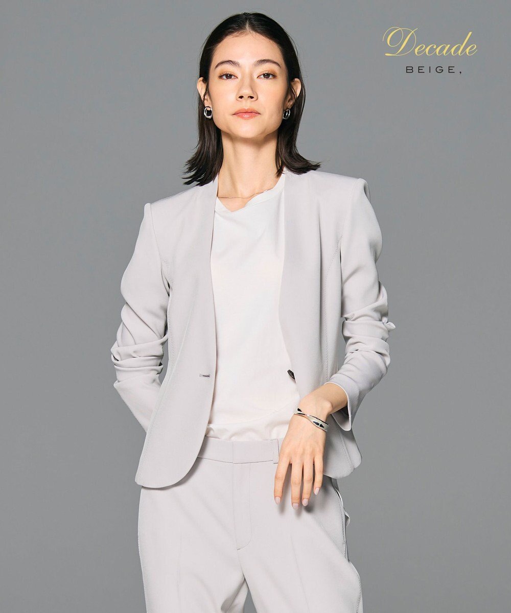 BEIGE， 【セットアップ対応】LUIZA / ノーカラージャケット 