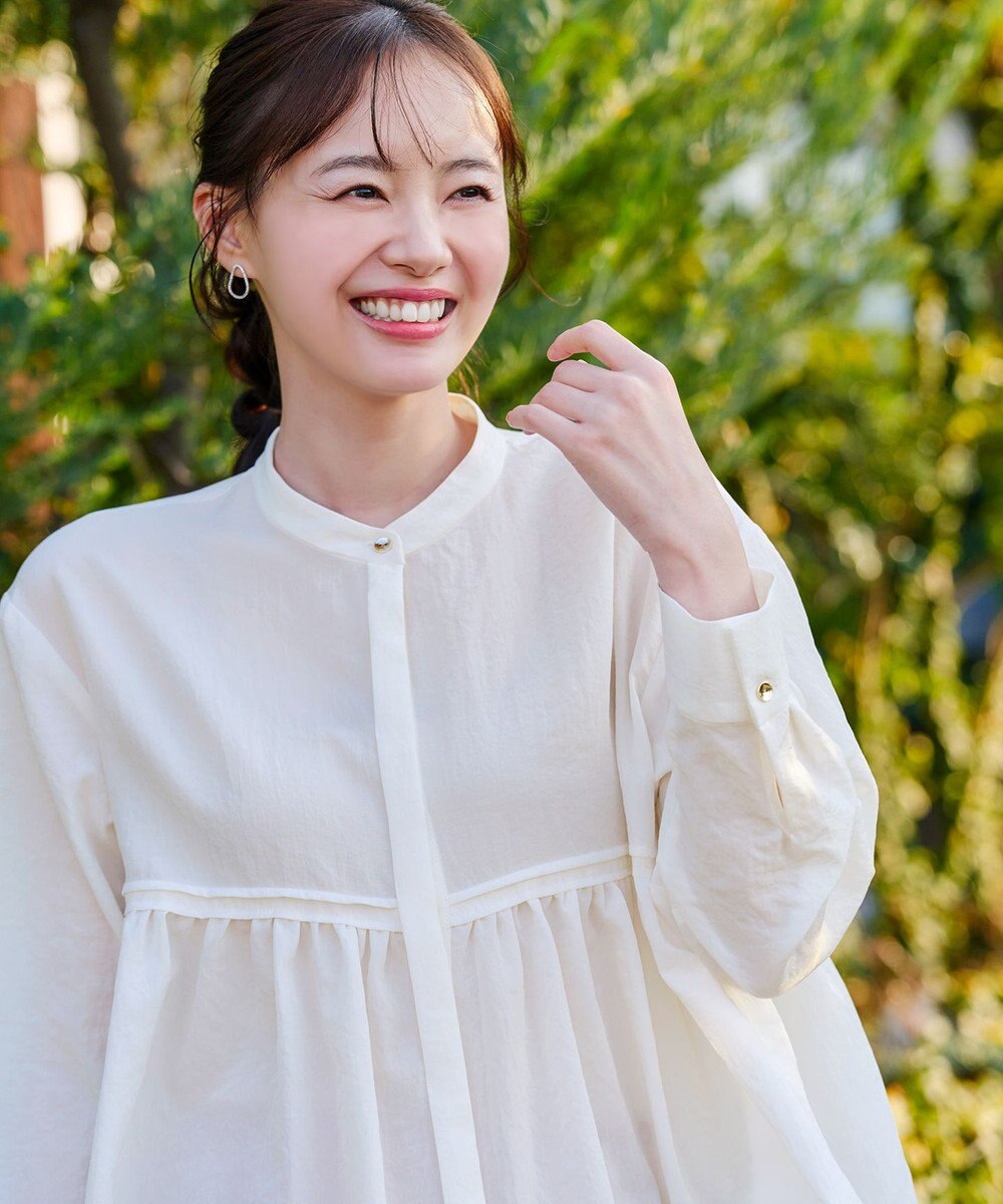 Tiaclasse 【洗える】ピンタックギャザーブラウス 