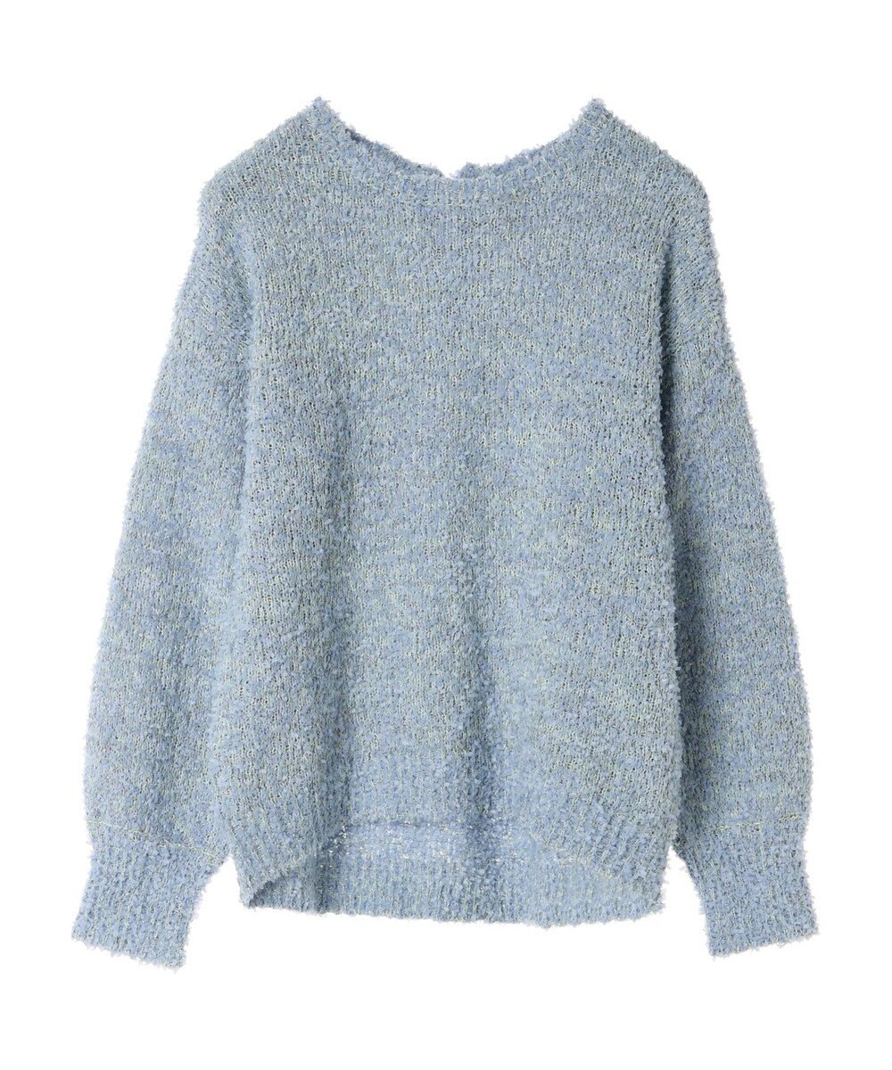 YECCA VECCA レースアップリボンヤーンニット 