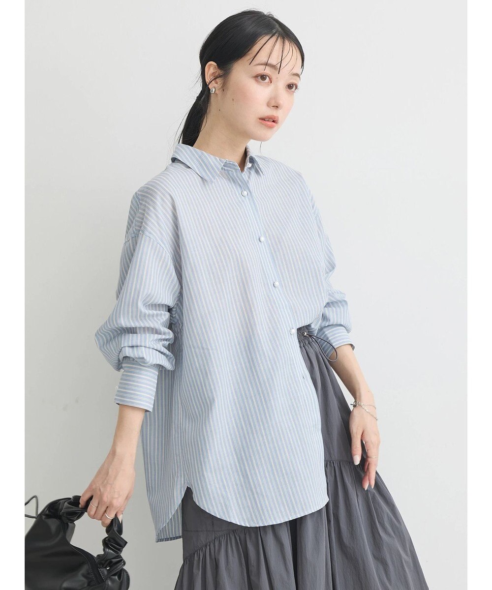 earth music&ecology パールボタンオーバーシャツ 