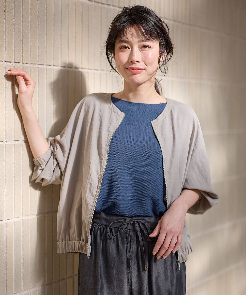 ANY 【手洗い可/UVケア】ノーカラーシアーブルゾン 