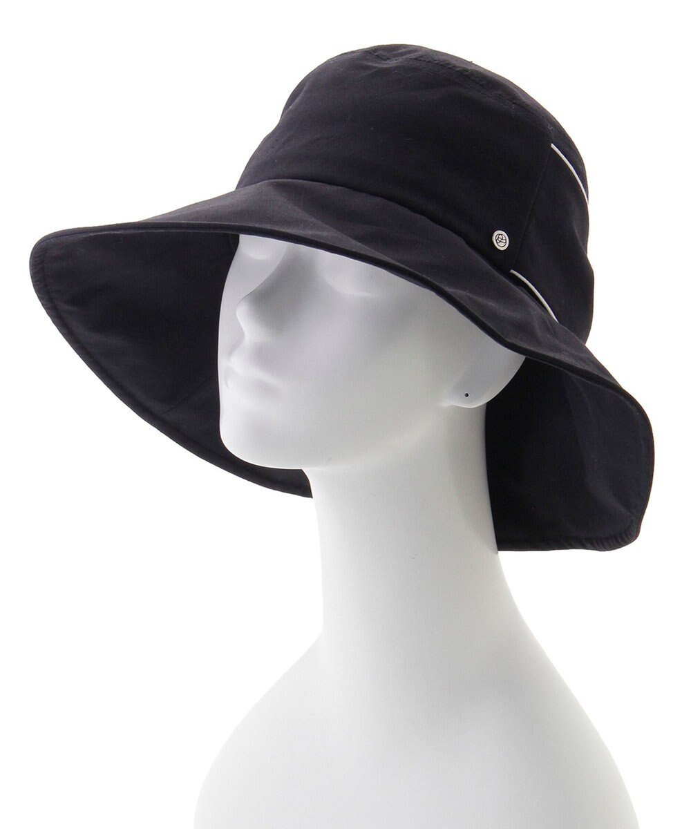 MOONBAT 【遮光100％/遮熱/UV】HIROKO KOSHINO(ヒロコ コシノ)遮光 ビッグリボンハット 帽子 広つば ゆったりMサイズ 手洗い可能/サイズ調整可能/日本製 
