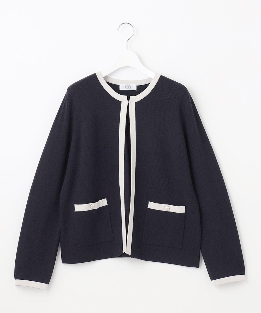 J.PRESS LADIES S 【WEB限定カラーあり・洗える】TRIM RAYON STRETCH カーディガン 