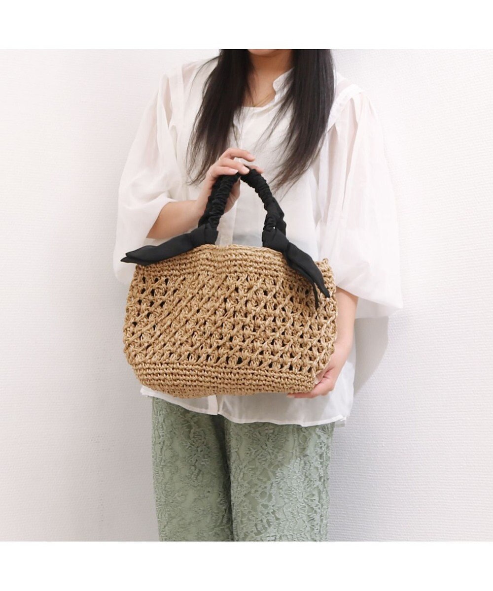 UNBILLION カシュカシュ cachecache / 下がりリボン柄編みトート 