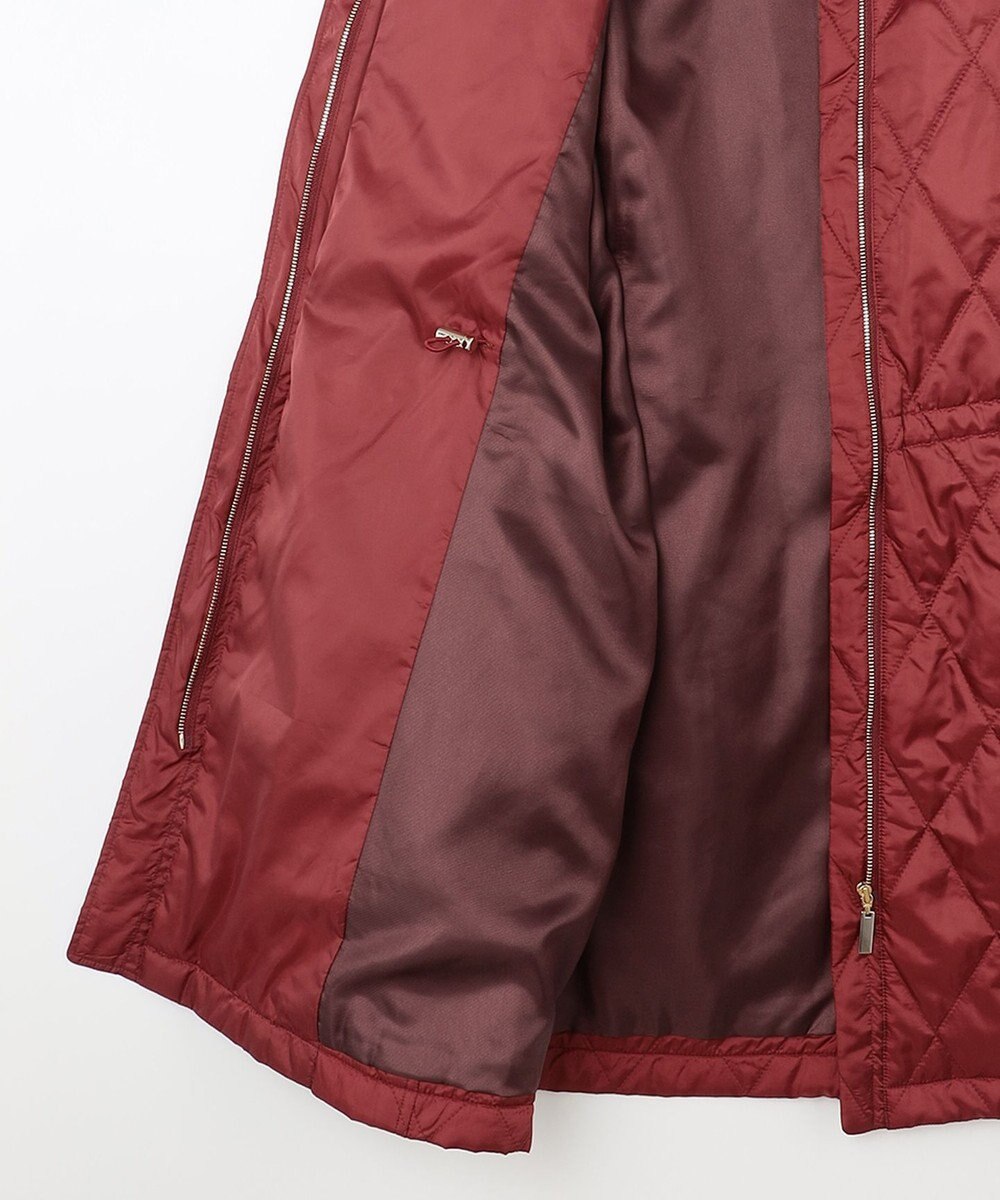 自由区 L 【洗える】ブライトキルト フード付きコート 