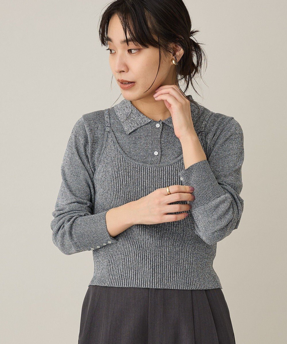 CRAFT STANDARD BOUTIQUE ポロ衿アンサンブルニット 