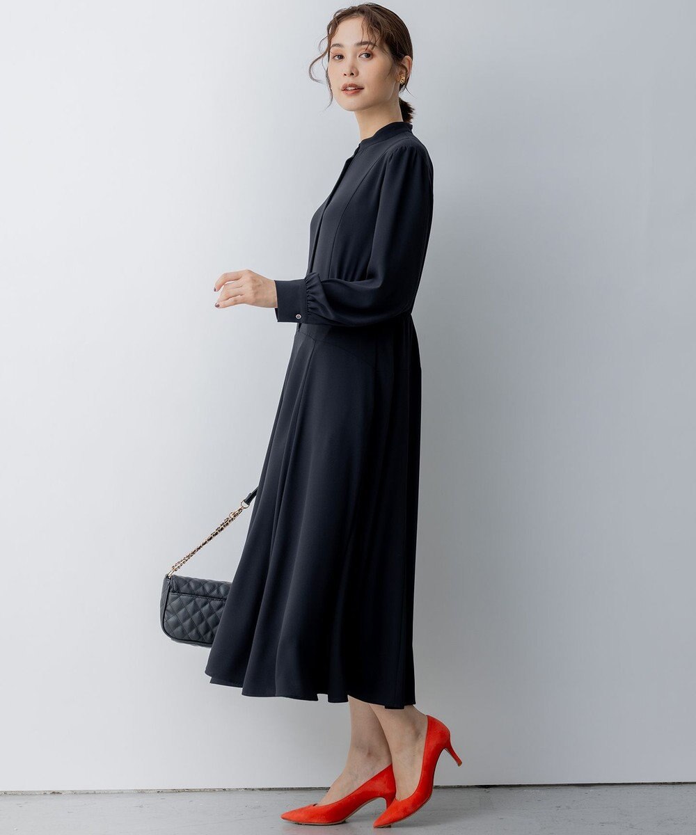 組曲 L 【WEB限定】バックサテンジョーゼット ワンピース 