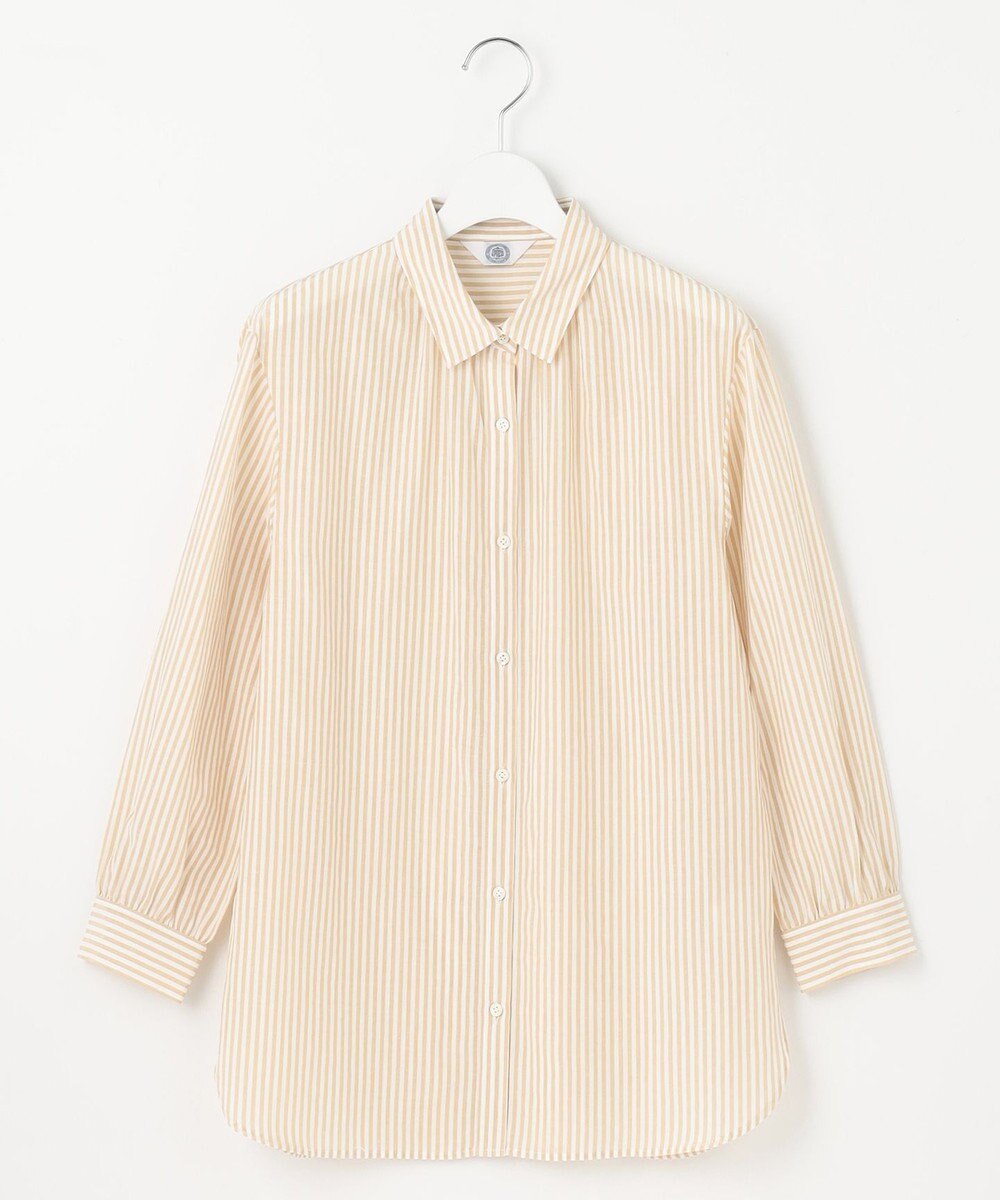 J.PRESS LADIES 【洗える】コットンアセVis ストライプ シャツカラー ブラウス 