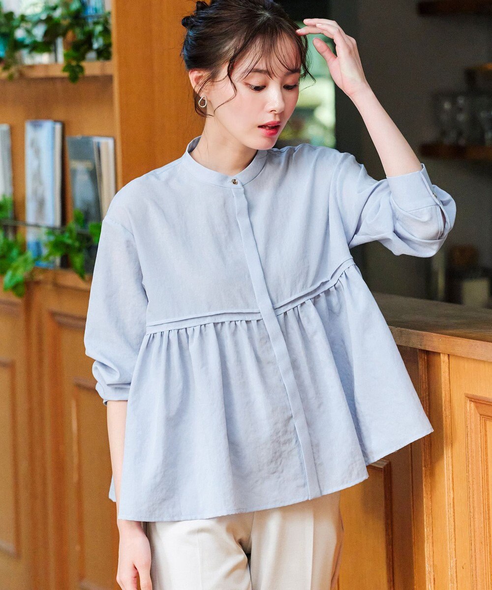 Tiaclasse 【洗える】ピンタックギャザーブラウス 