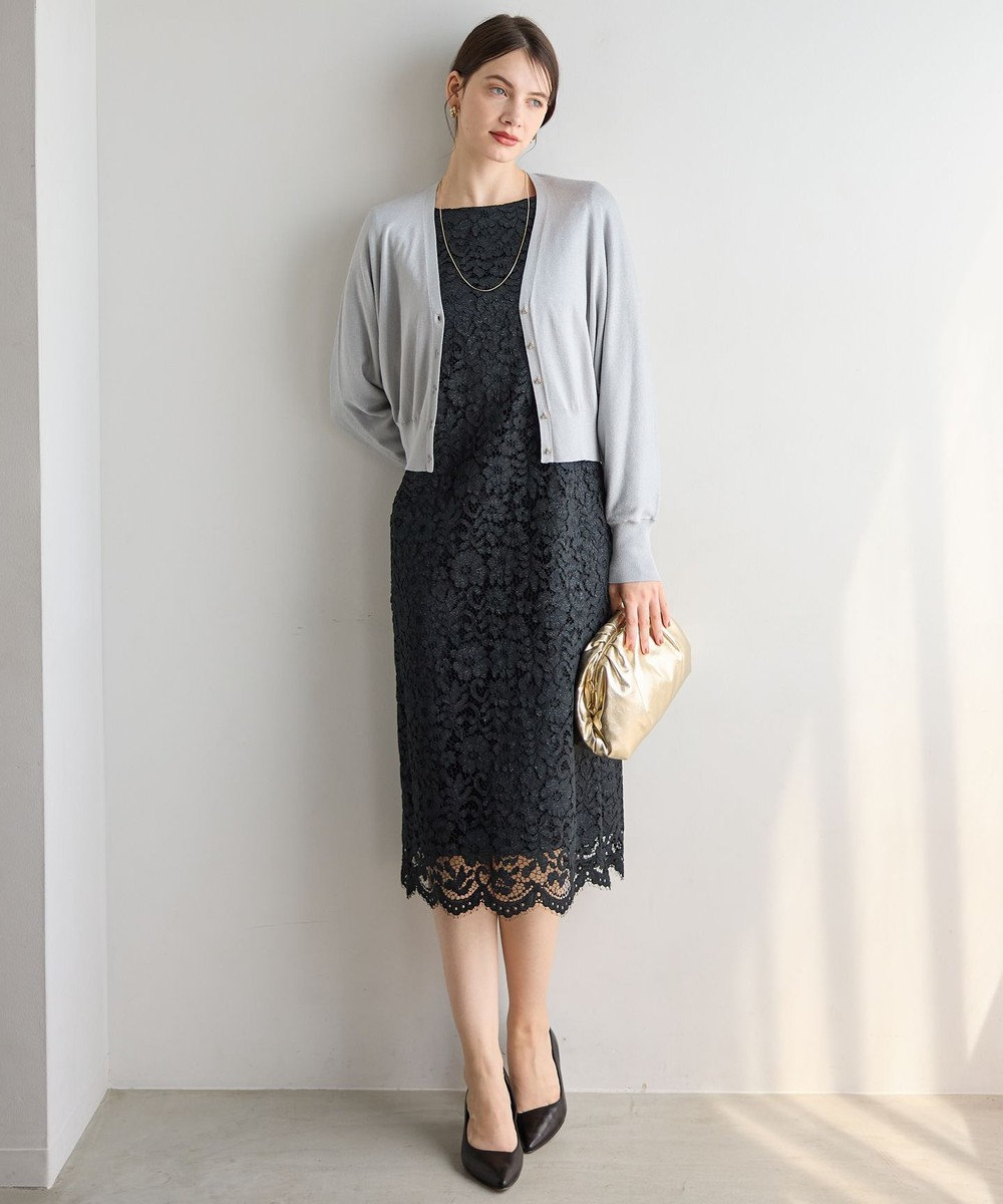 23区 S 【APPLAUDIR】コンパクト ドルマンスリーブ ラメカーディガン 