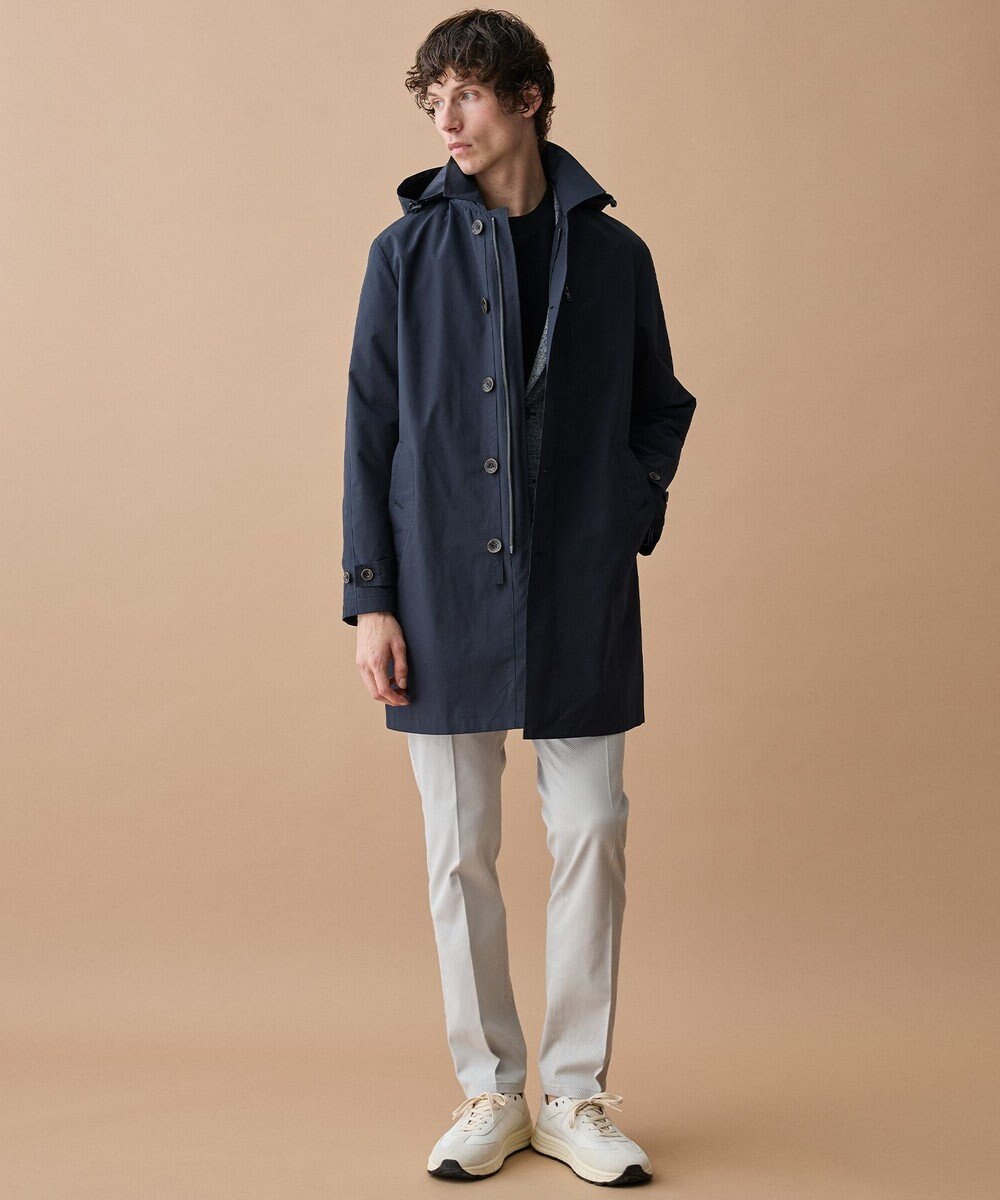 JOSEPH ABBOUD 【キングサイズ・フード脱着仕様/JAPANファブリック/ECO撥水】ステンカラー コート 