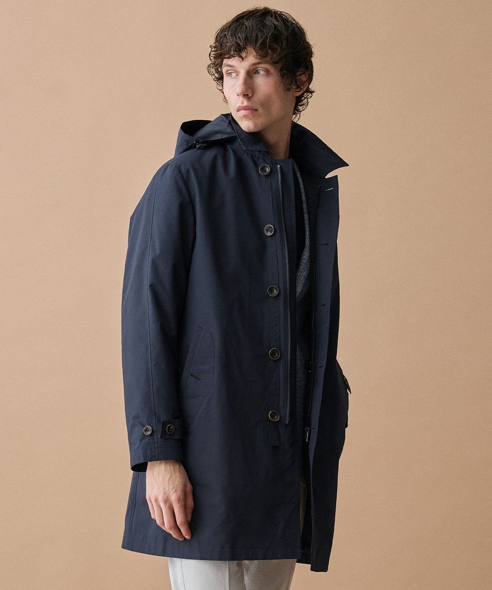 JOSEPH ABBOUD 【キングサイズ・フード脱着仕様/JAPANファブリック/ECO撥水】ステンカラー コート 