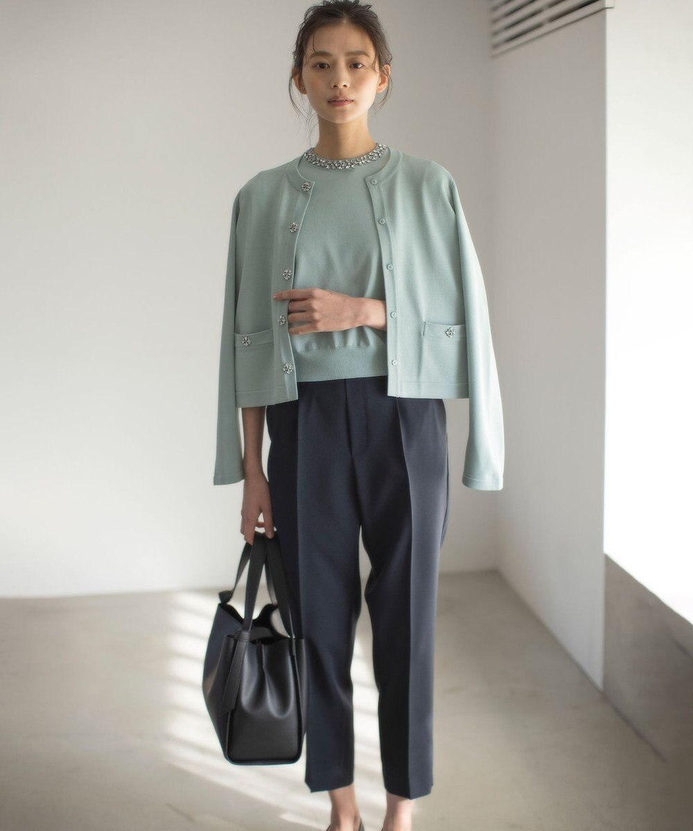 組曲 S 【WEB限定】ビジューパフスリーブ ニット 