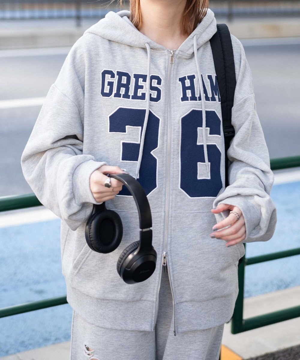 WEGO ナンバリングビッグジップパーカー 