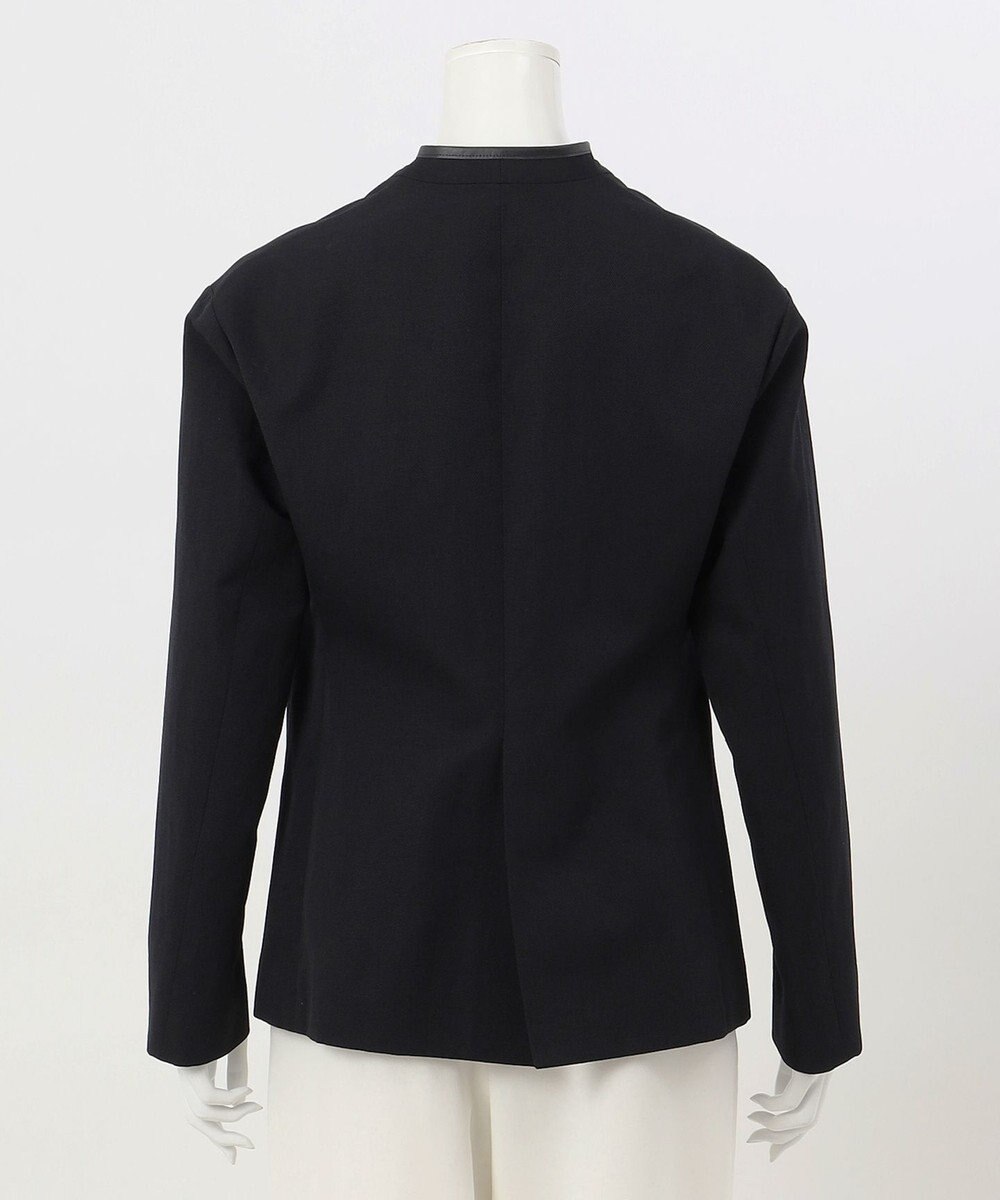 23区 【エステータ】ウールリネン レザートリミング ジャケット 