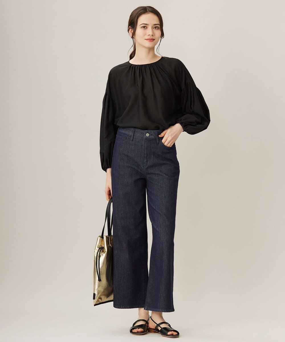 自由区 S 【洗える】キュプラコットンツイルプルオーバー ブラウス 