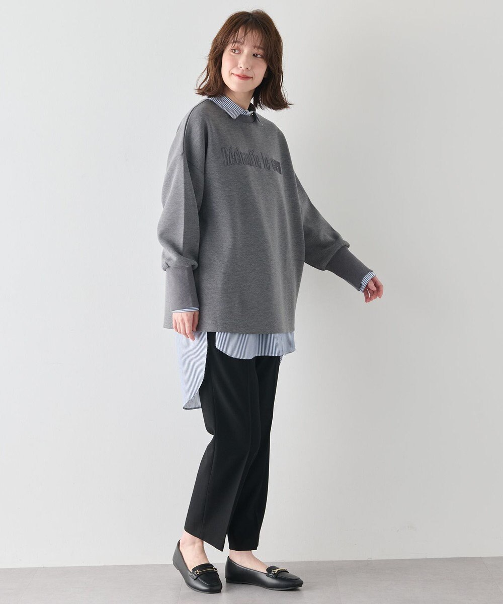 ANY L 【洗濯機可】エンブロイダリーロゴダンボールプルオーバー 