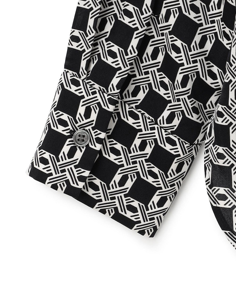 ICB 【洗える】レトロウォールペーパープリント ブラウス 