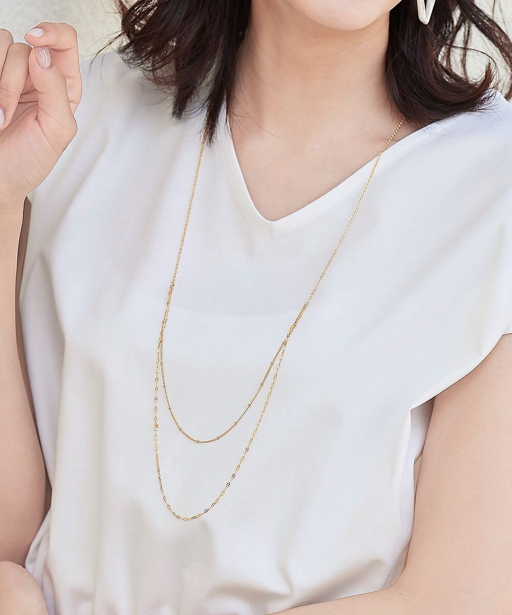 日本製 大人可愛い2連風チェーンネックレス Tiaclasse ファッション通販 公式通販 オンワード クローゼット