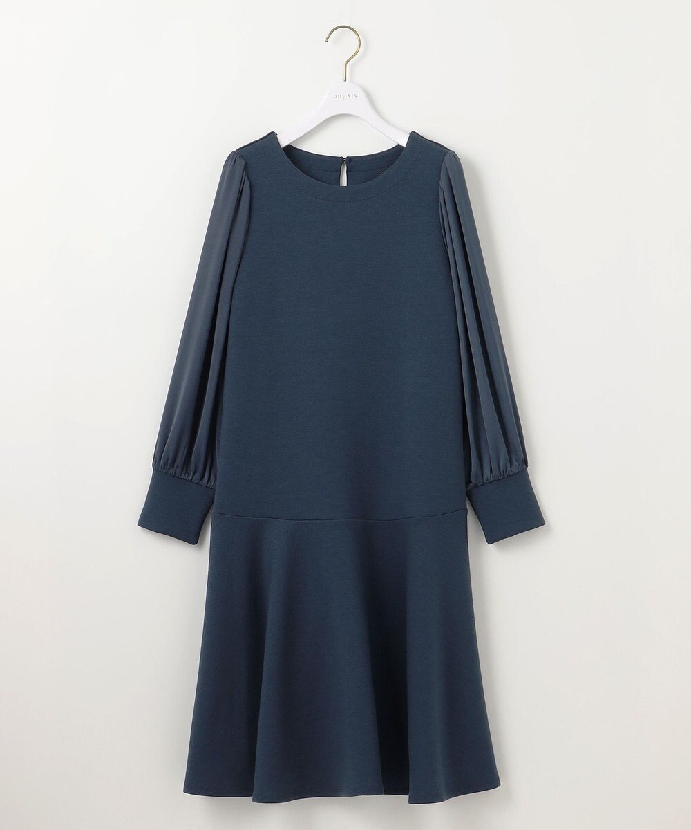 ANY SIS 【洗える】サテンコンビダンボール ワンピース 