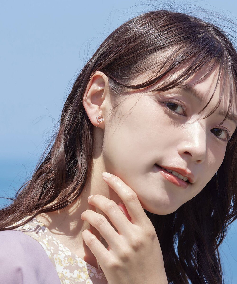 Tiaclasse 【金属アレルギー対応】　サークルストーンイヤリング 