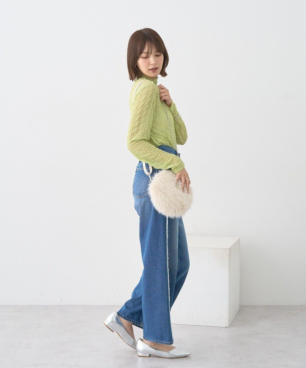 earth music&ecology ハイネックシアーうねうねプルオーバー 