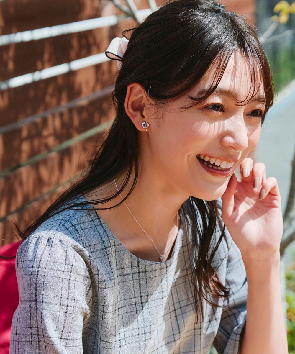 Tiaclasse 【金属アレルギー対応】　サークルストーンイヤリング 