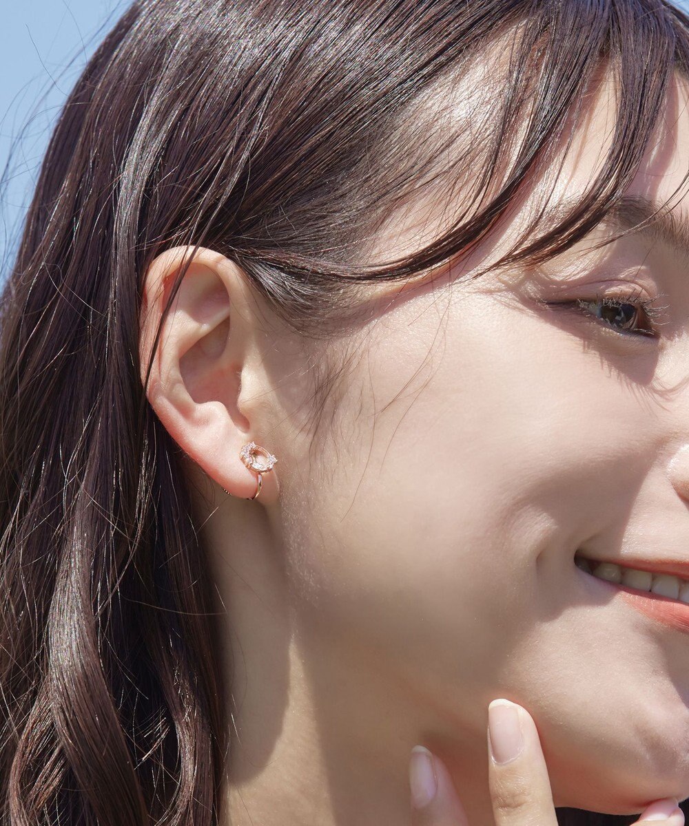 Tiaclasse 【金属アレルギー対応】　サークルストーンイヤリング 