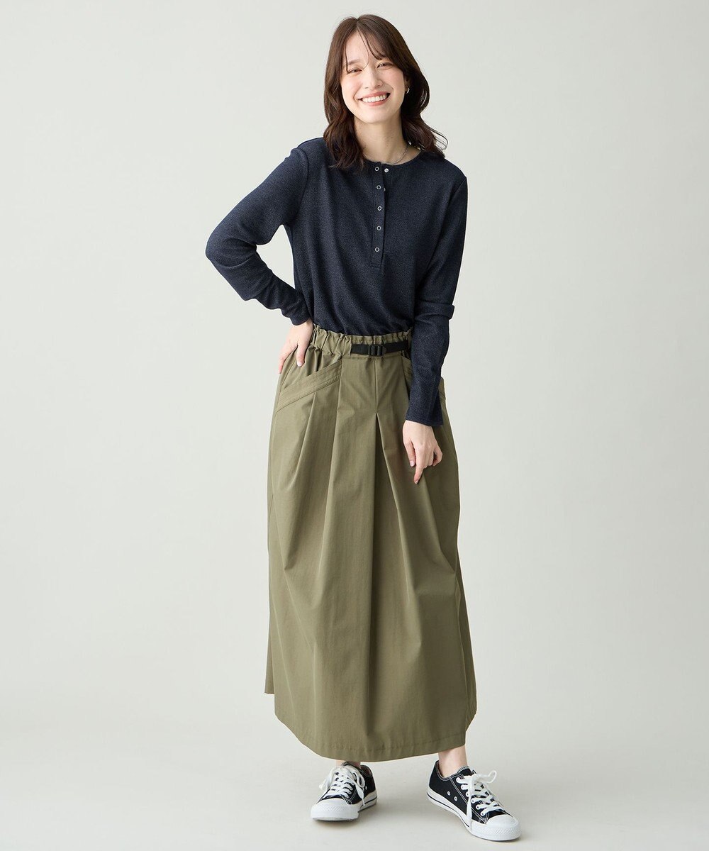 ANY クリアラメフライスヘンリーネックプルオーバー 