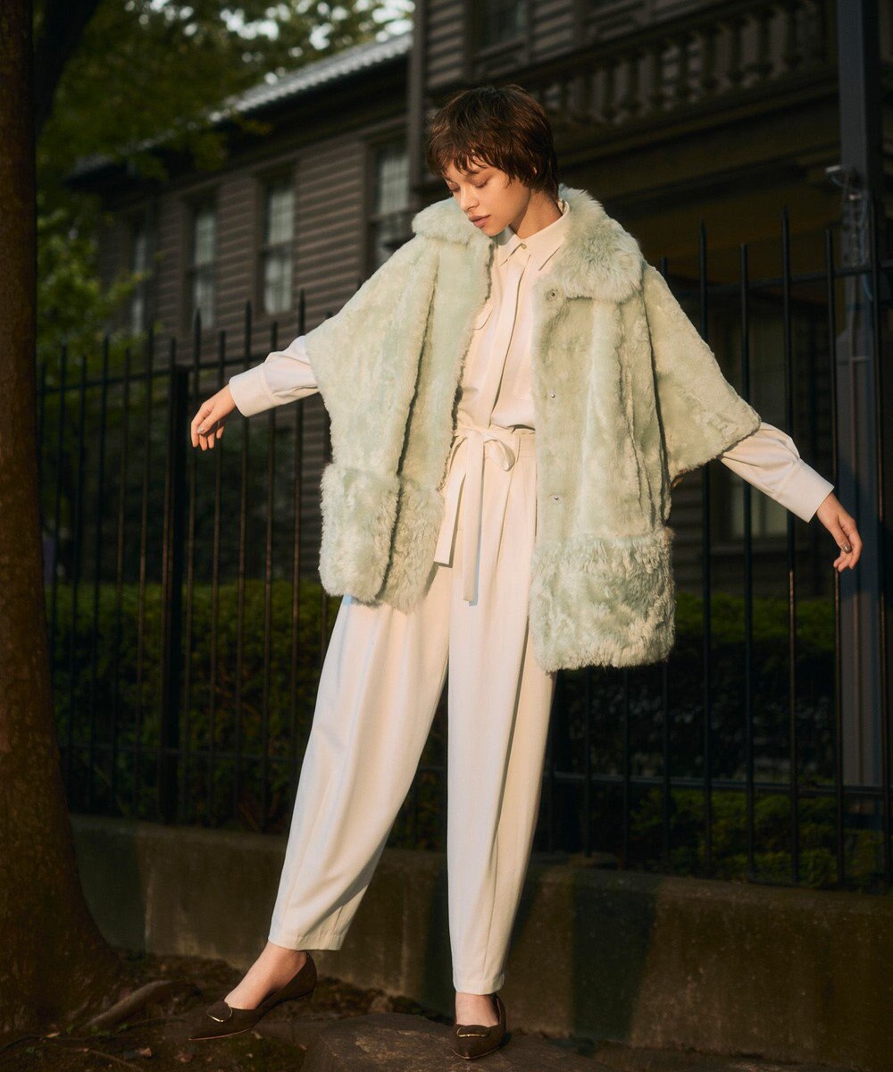 GRACE CONTINENTAL ウールワイドレッグパンツ 